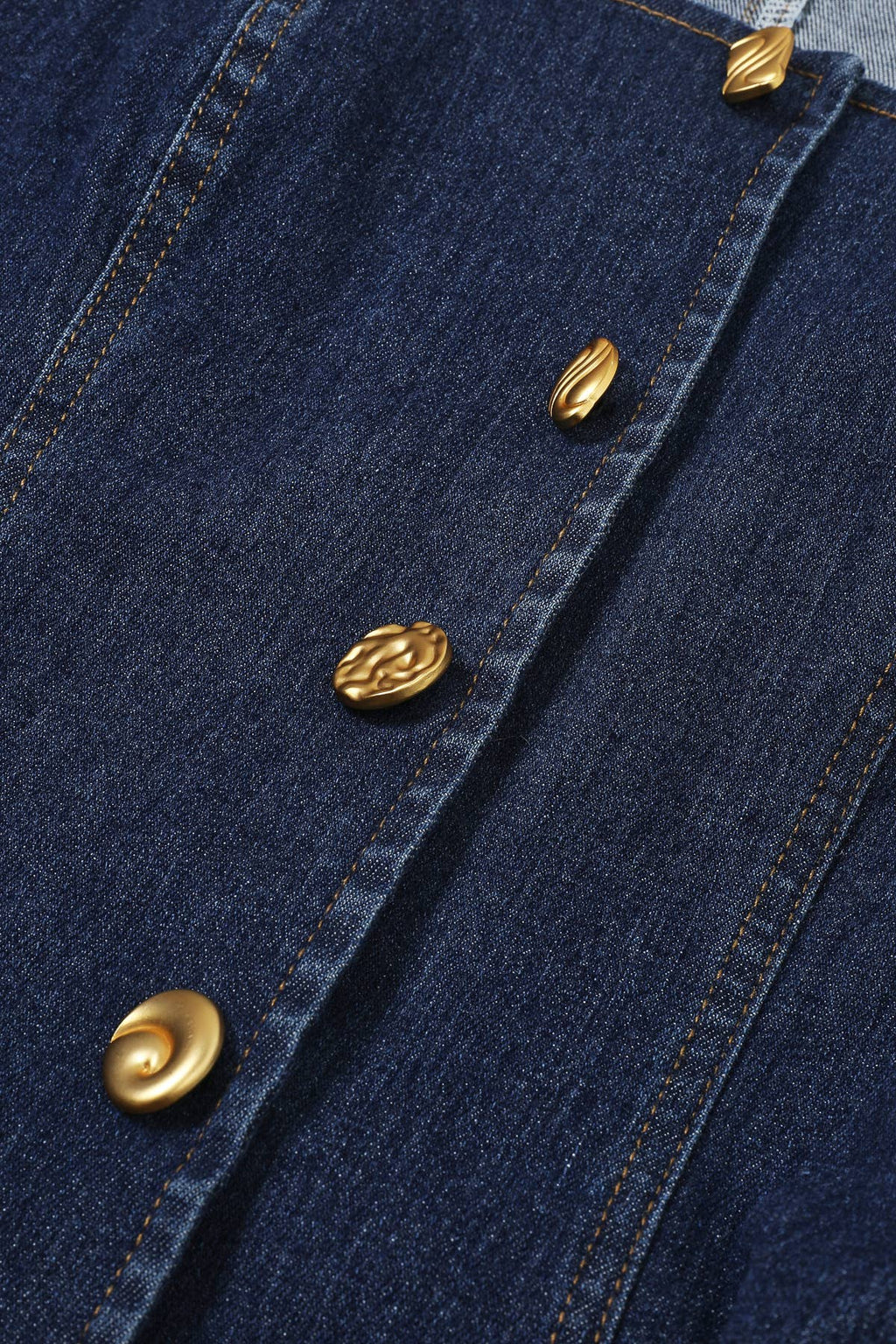 Sleeveless Buttoned Denim Top