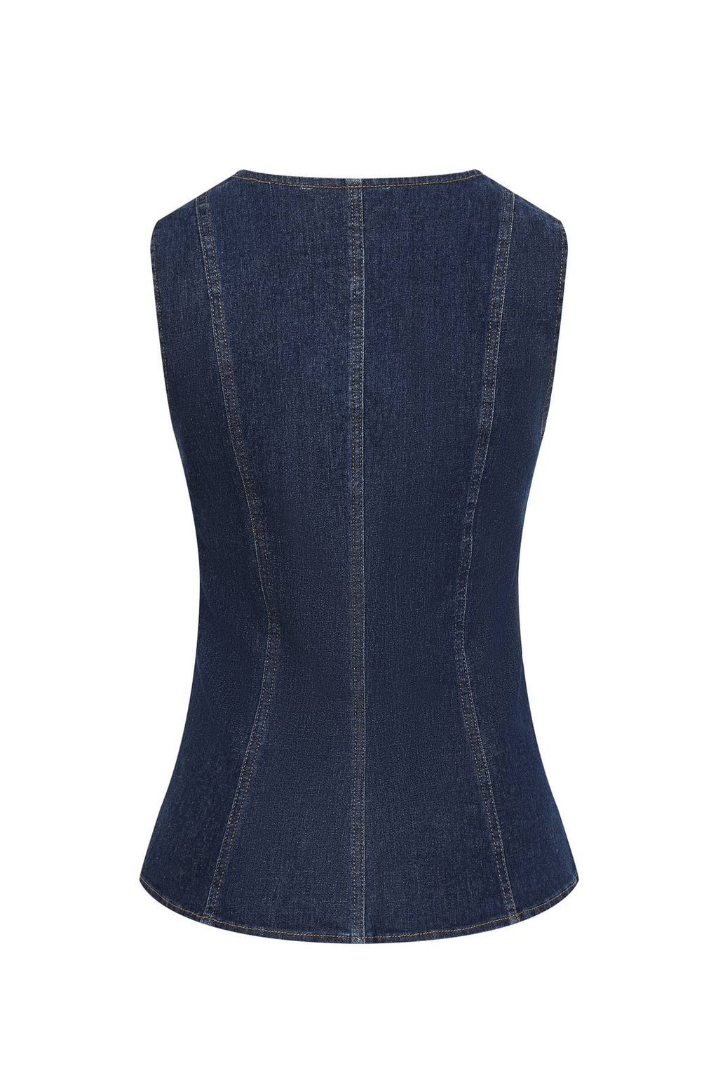 Sleeveless Buttoned Denim Top